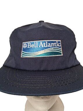 Vintage Bell Atlantic Cap Hat Blue Embroidered Telephone Company Logo Phone USA